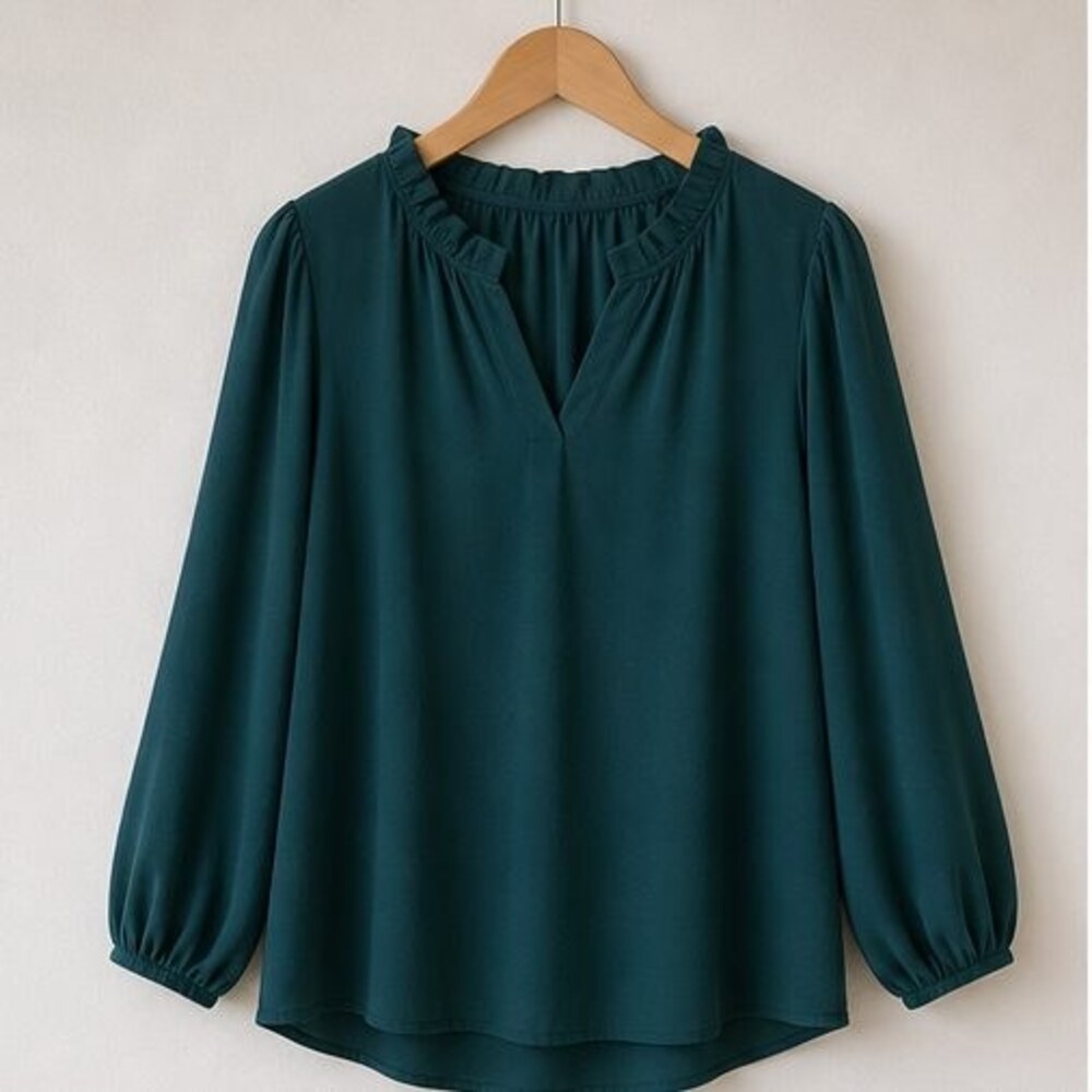 Teal Wrap Blouse